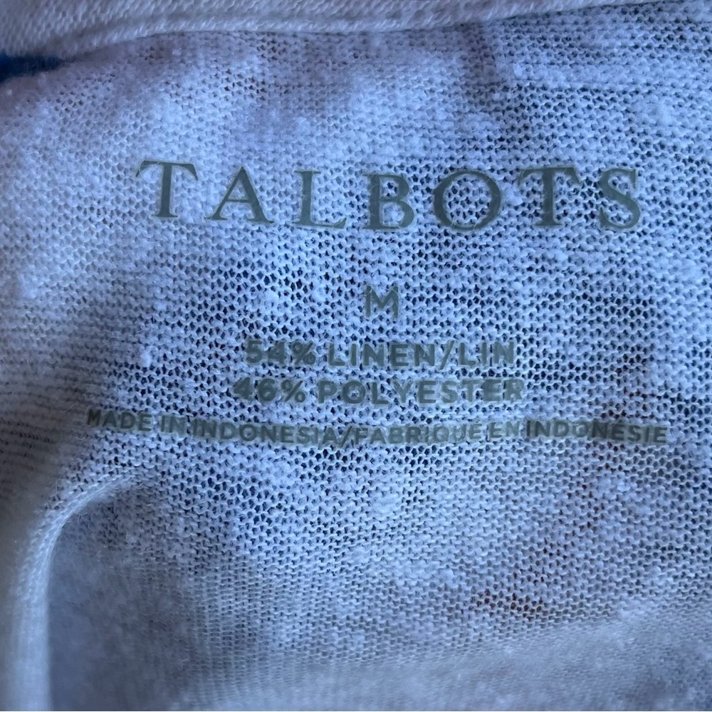 •Talbots• Lightweight Striped Linen Blend Top - Size Medium - Picture 2 of 9